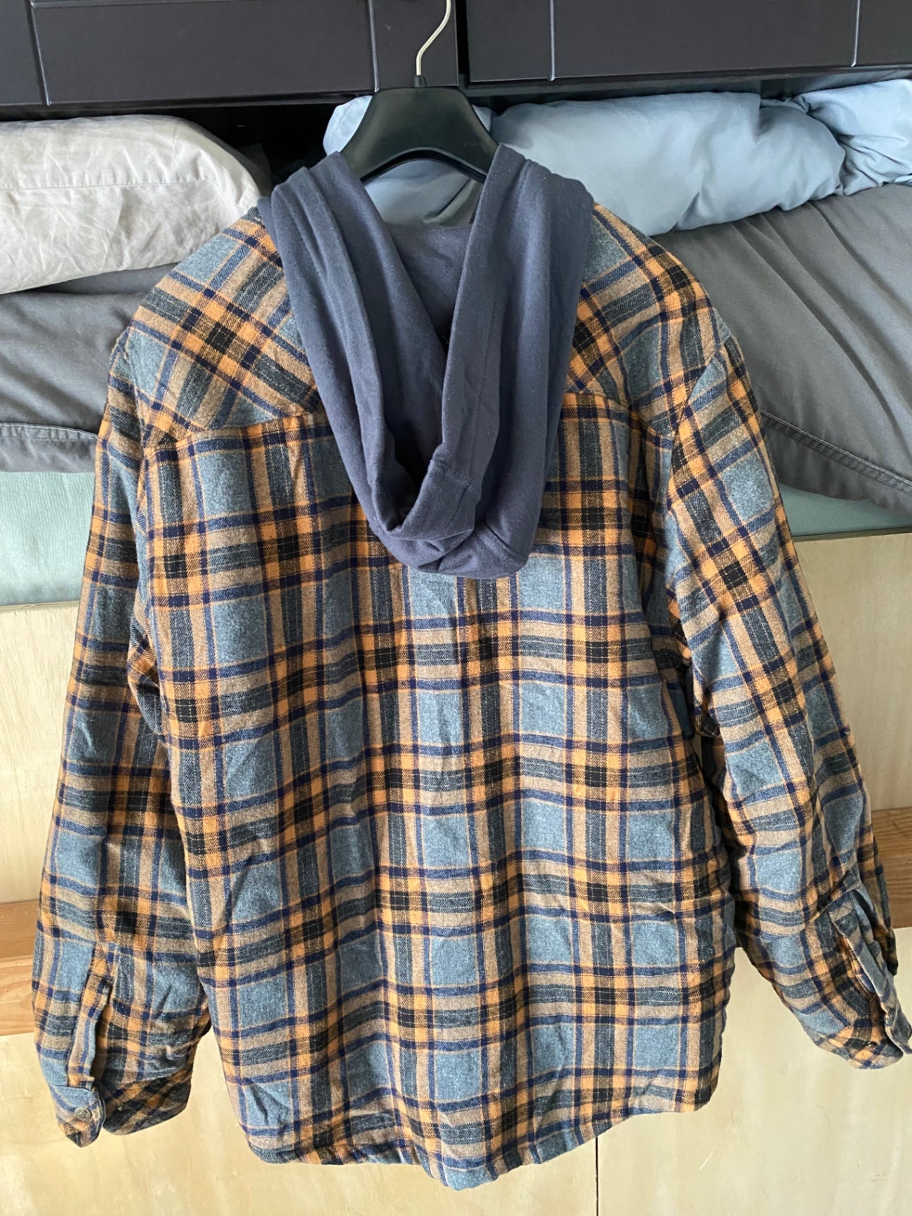 Legendary Outfitters Longsleeve (Button-Up)(Hood)(Lined) L Orange/Grey Flannel