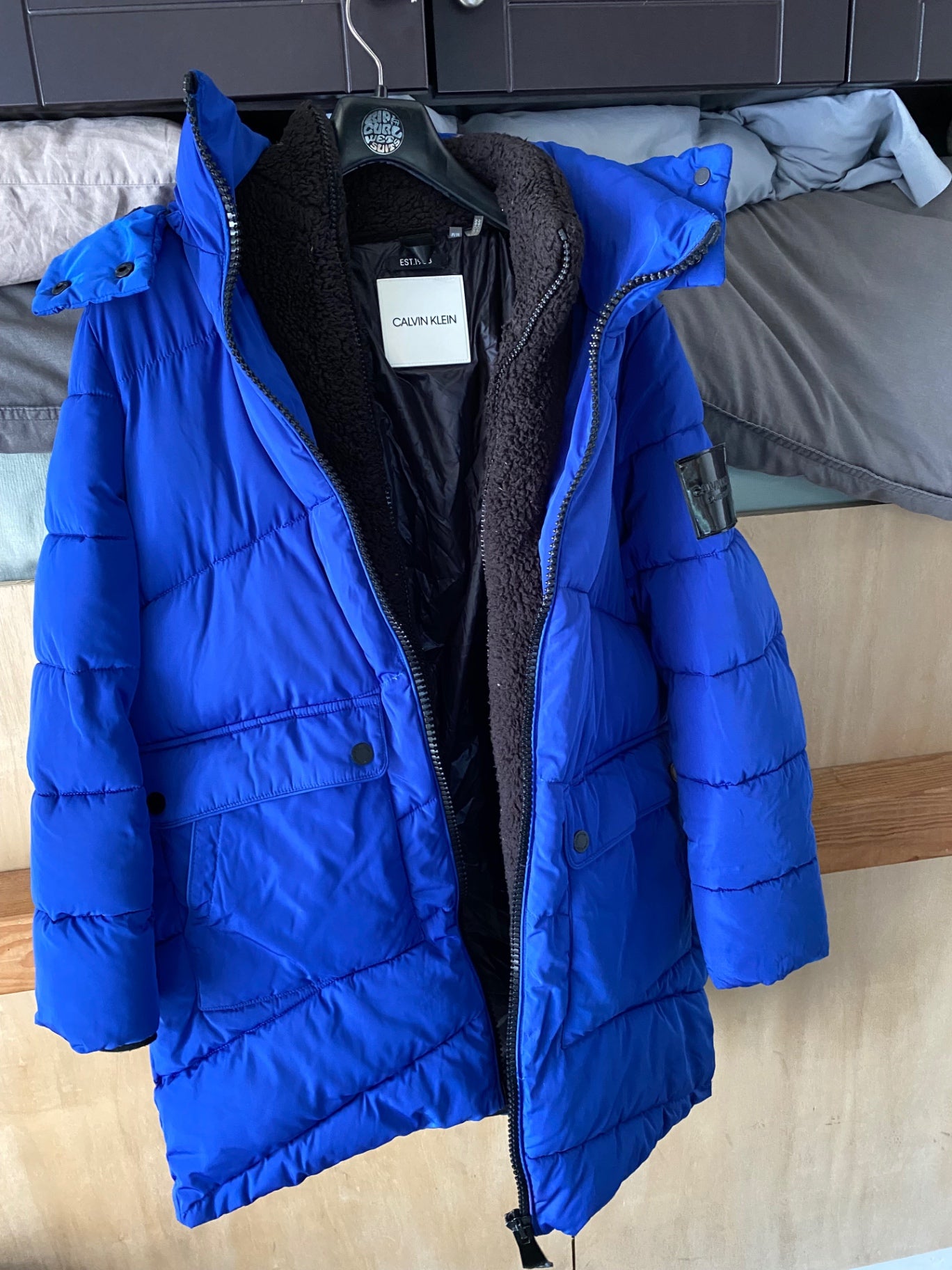 Calvin Klein Puffy Jacket (Full Zip/ Hood) M Blue