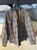 Legendary Outfitters Longsleeve (Button-Up)(Hood)(Lined) L Orange/Grey Flannel
