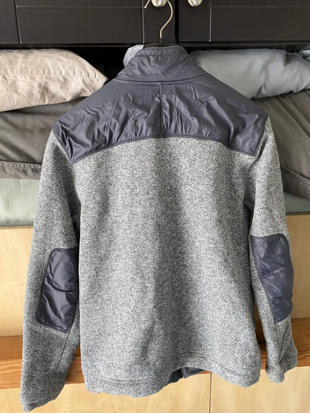 The North Face Fleece Jacket (Full-Zip) (No Hood) L Grey/Dark Grey/Blue