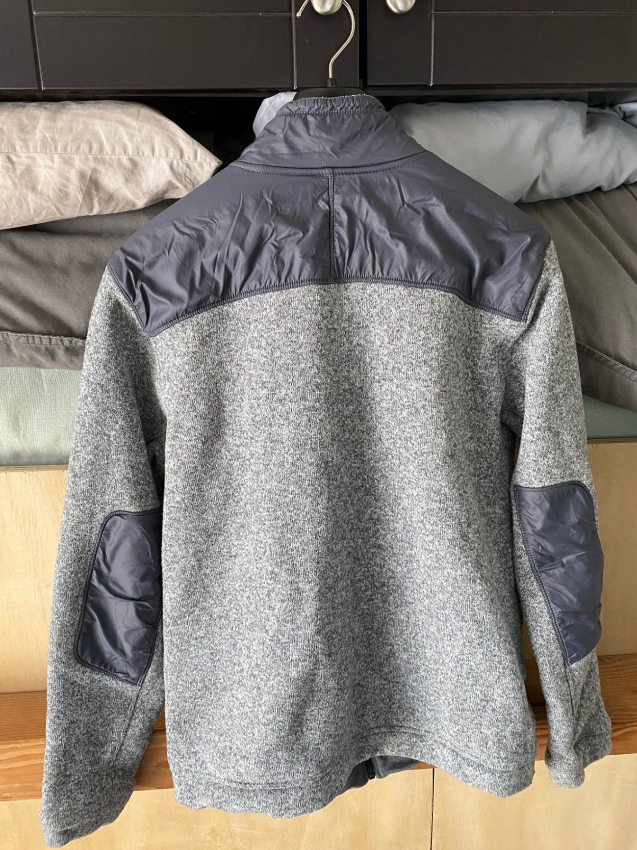 The North Face Fleece Jacket (Full-Zip) (No Hood) L Grey/Dark Grey/Blue
