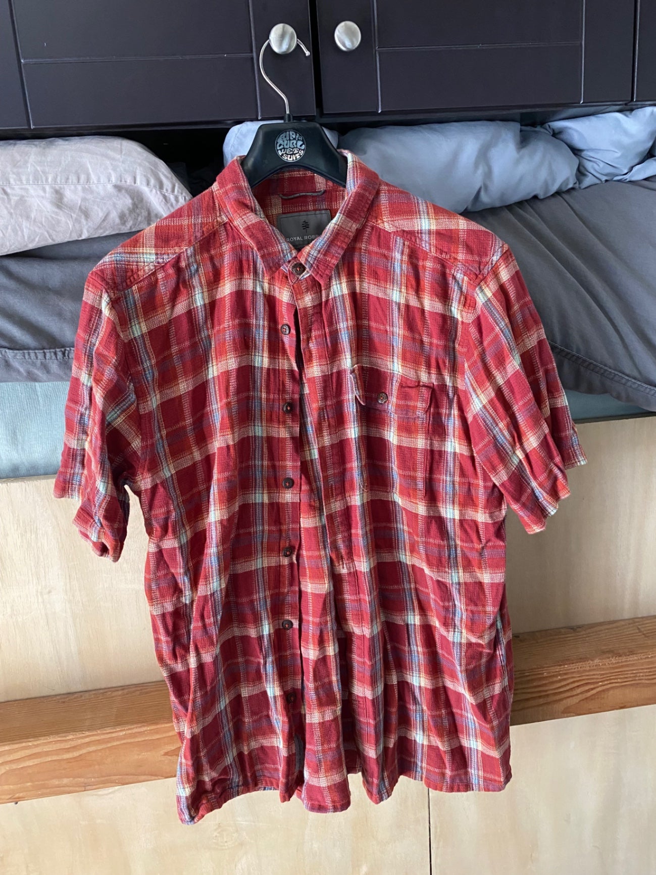 Royal Robins Short Sleeve (Button Up) L Red Flannel