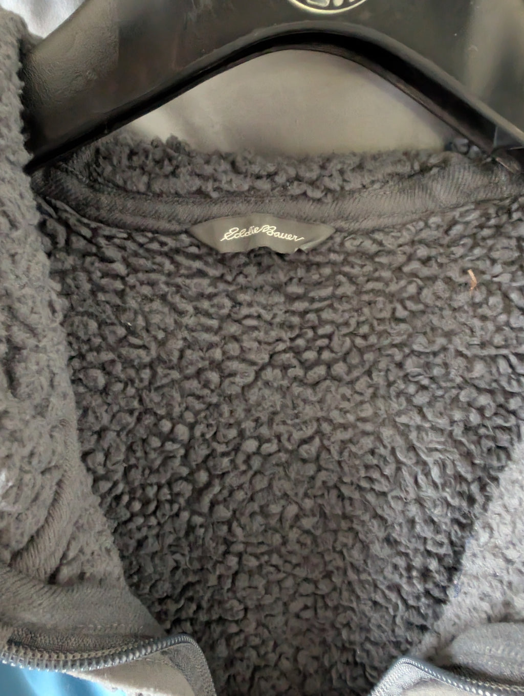 Eddie Bauer Fleece Jacket (Full-Zip) (Hood) XS Grey/BLue