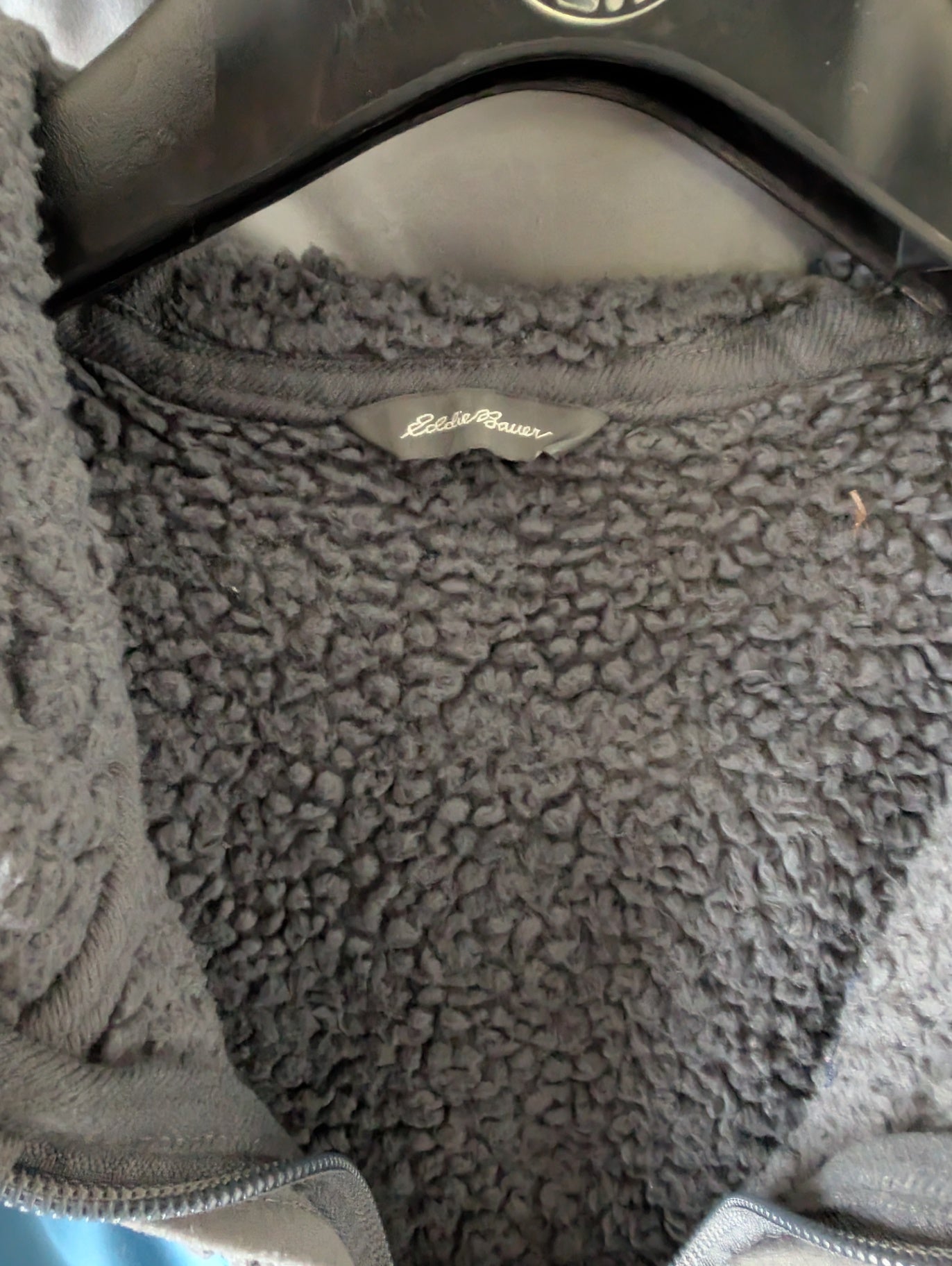 Eddie Bauer Fleece Jacket (Full-Zip) (Hood) XS Grey/BLue