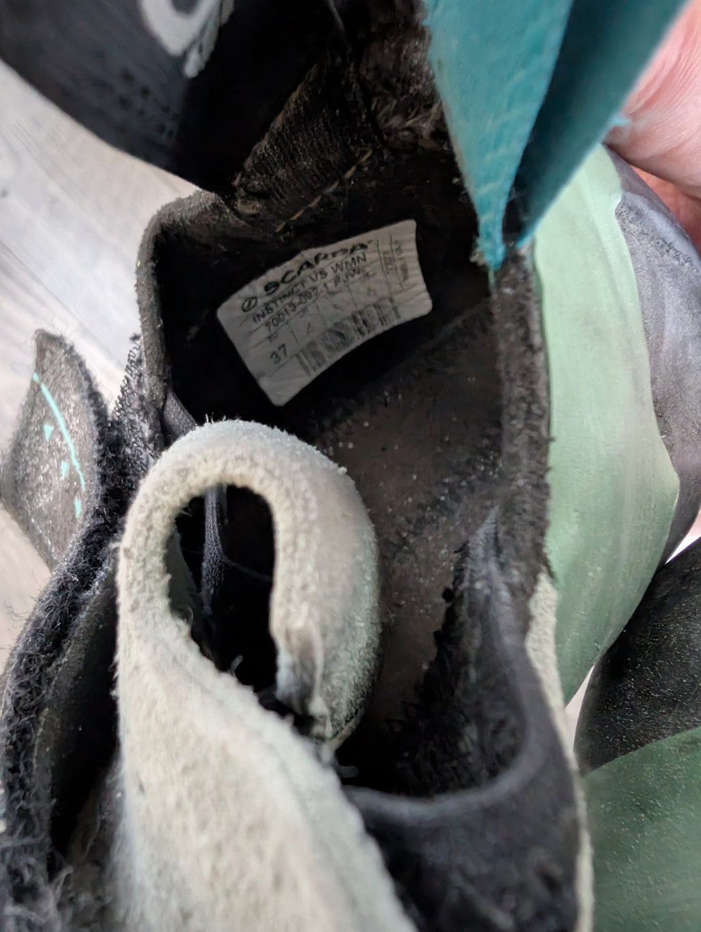 Scarpa Shoes (Climbing) 37 Teal Instinct VS