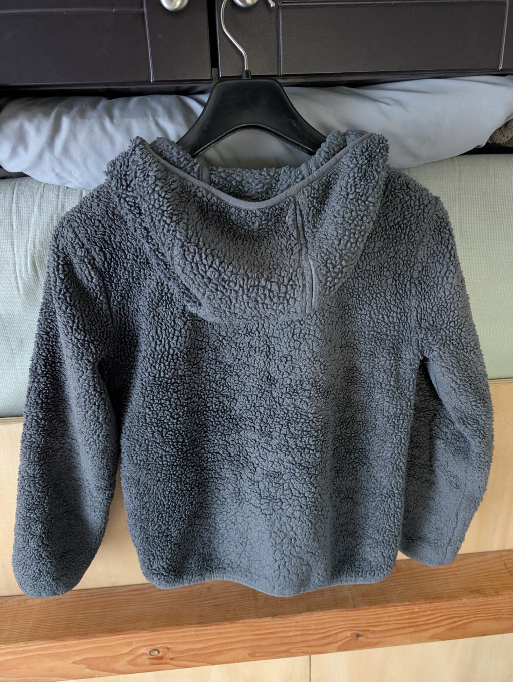 Eddie Bauer Fleece Jacket (Full-Zip) (Hood) XS Grey/BLue