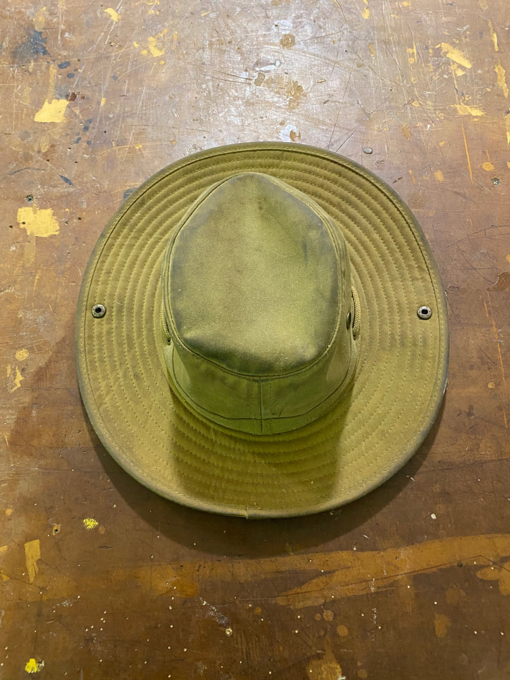 Outback Trading Company River Guide Oilskin Hat (Drawstring) M Brown
