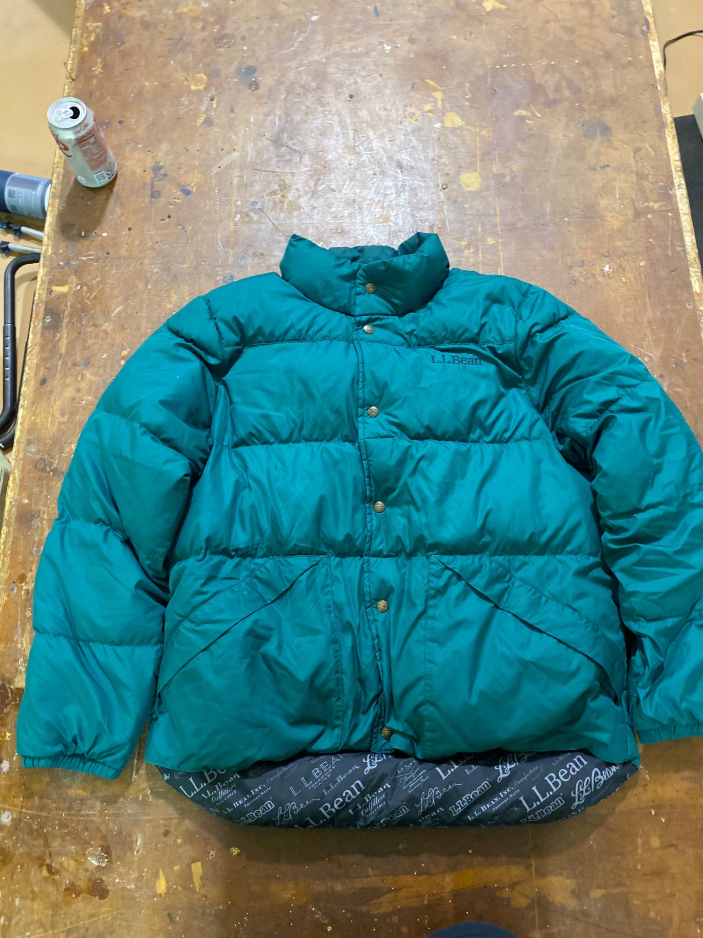 LL Bean Trail Model Down Jacket '82 (Button Up/No Hood) XL Green