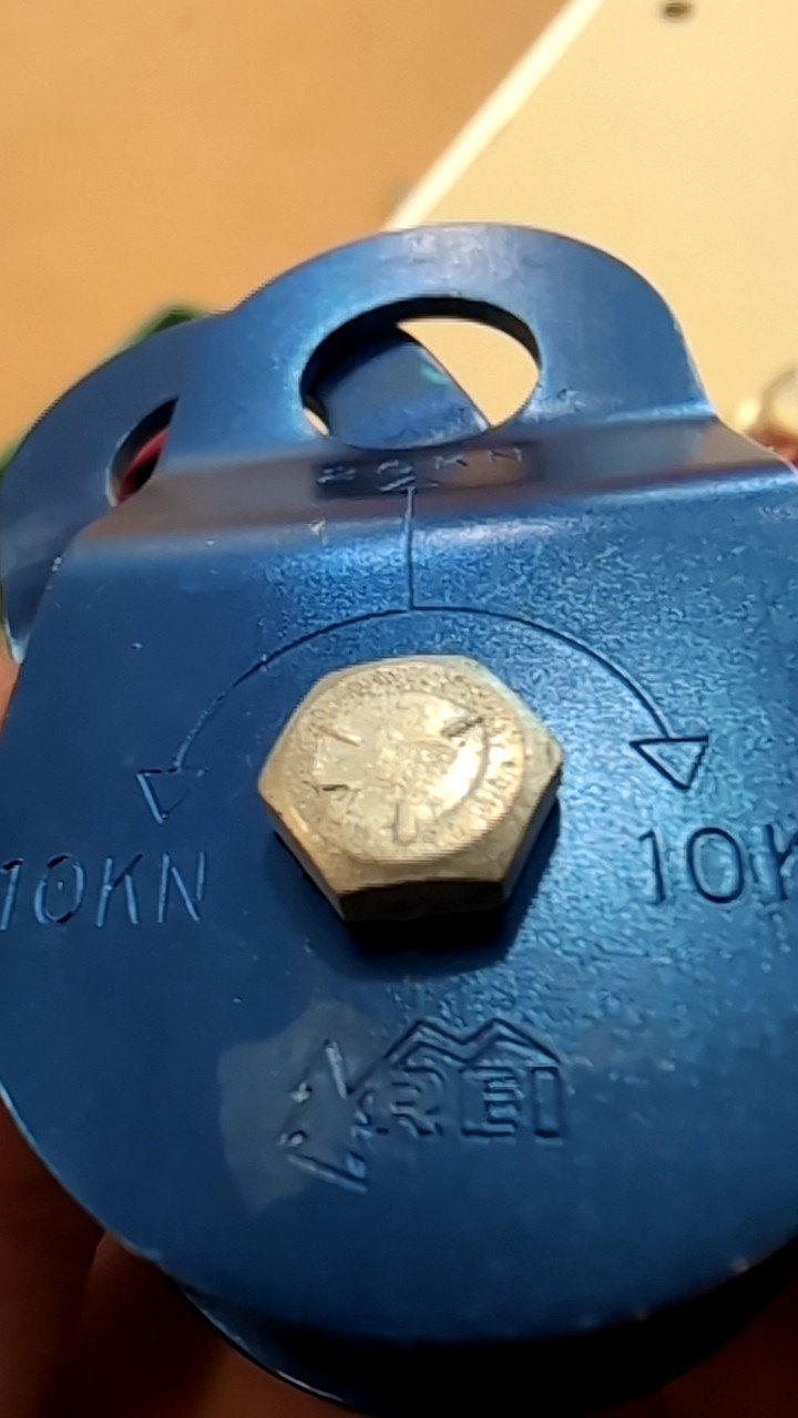 REI Climbing Hardware Blue Pulley