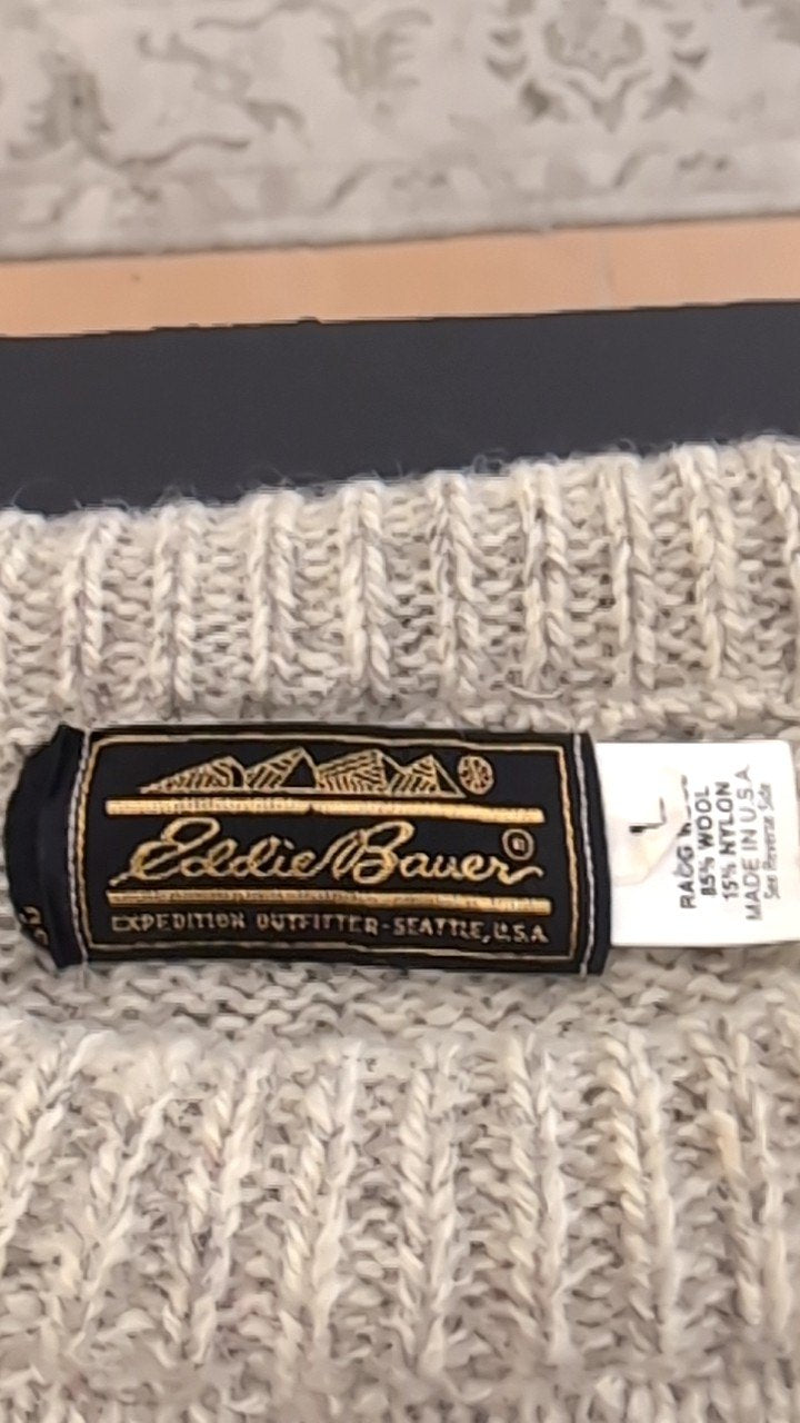 Eddie Bauer Knit Sweater L Brown