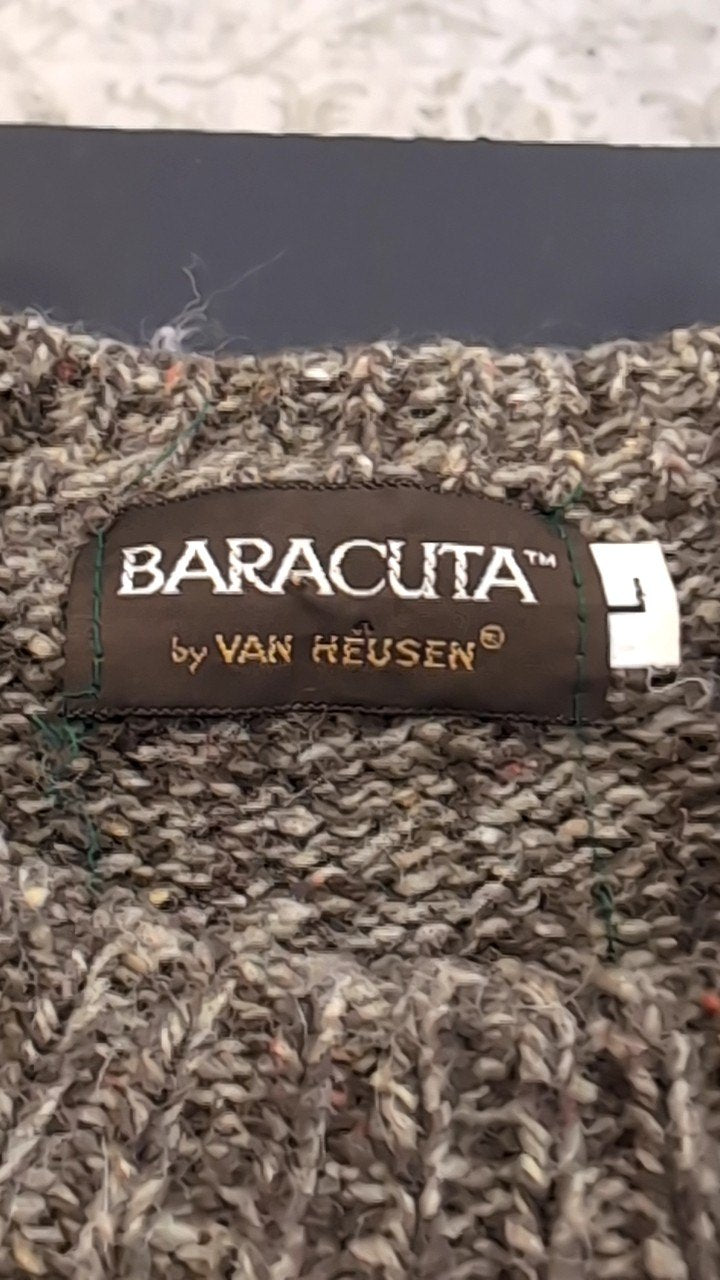 Baracuta Knit Sweater L Brown/Blue