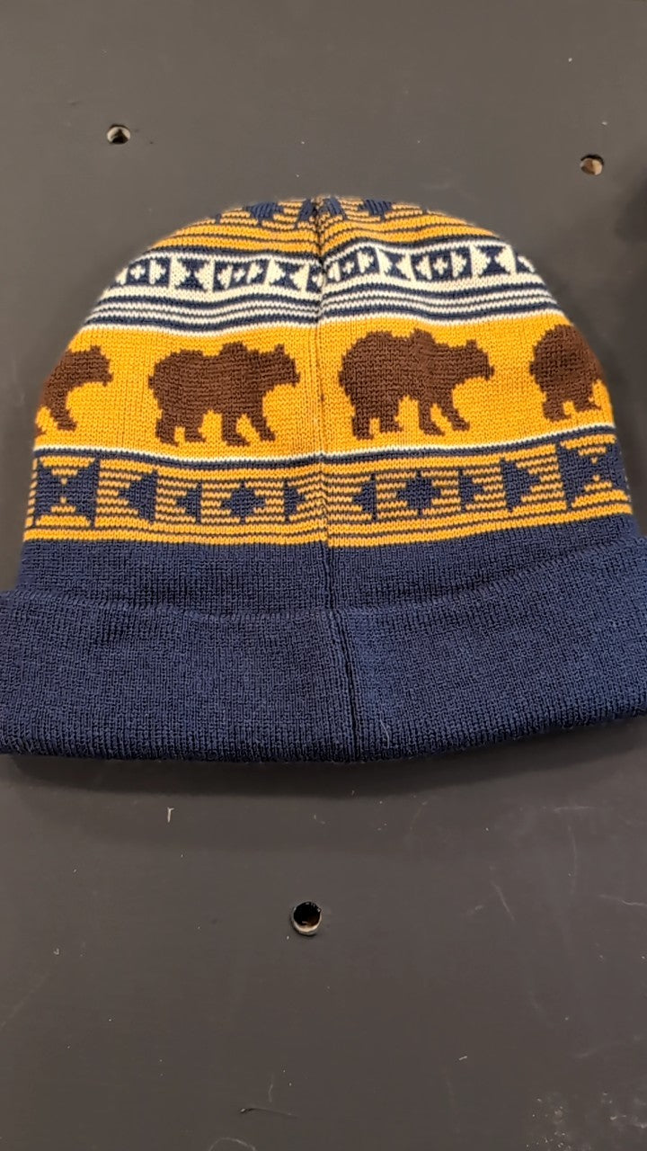 Hat (Beanie) Blue Brown Bears