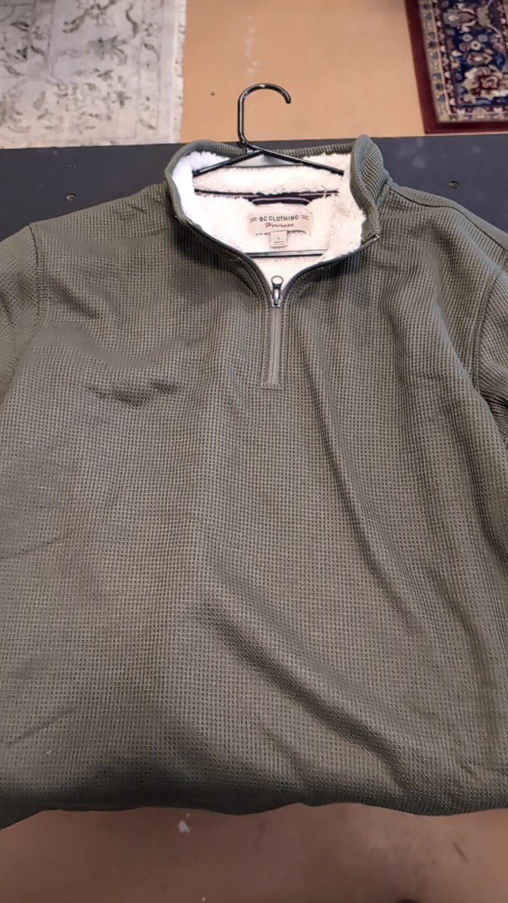 BC Clothing Jacket (Quarter-Zip) (No Hood) L Green Grid