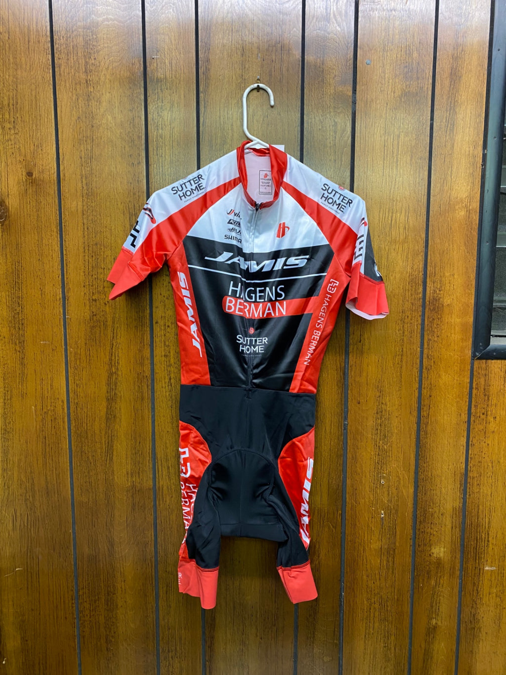 Hincapie Skinsuit (Biking) S Red/White/Black Hagens Berman Sutter