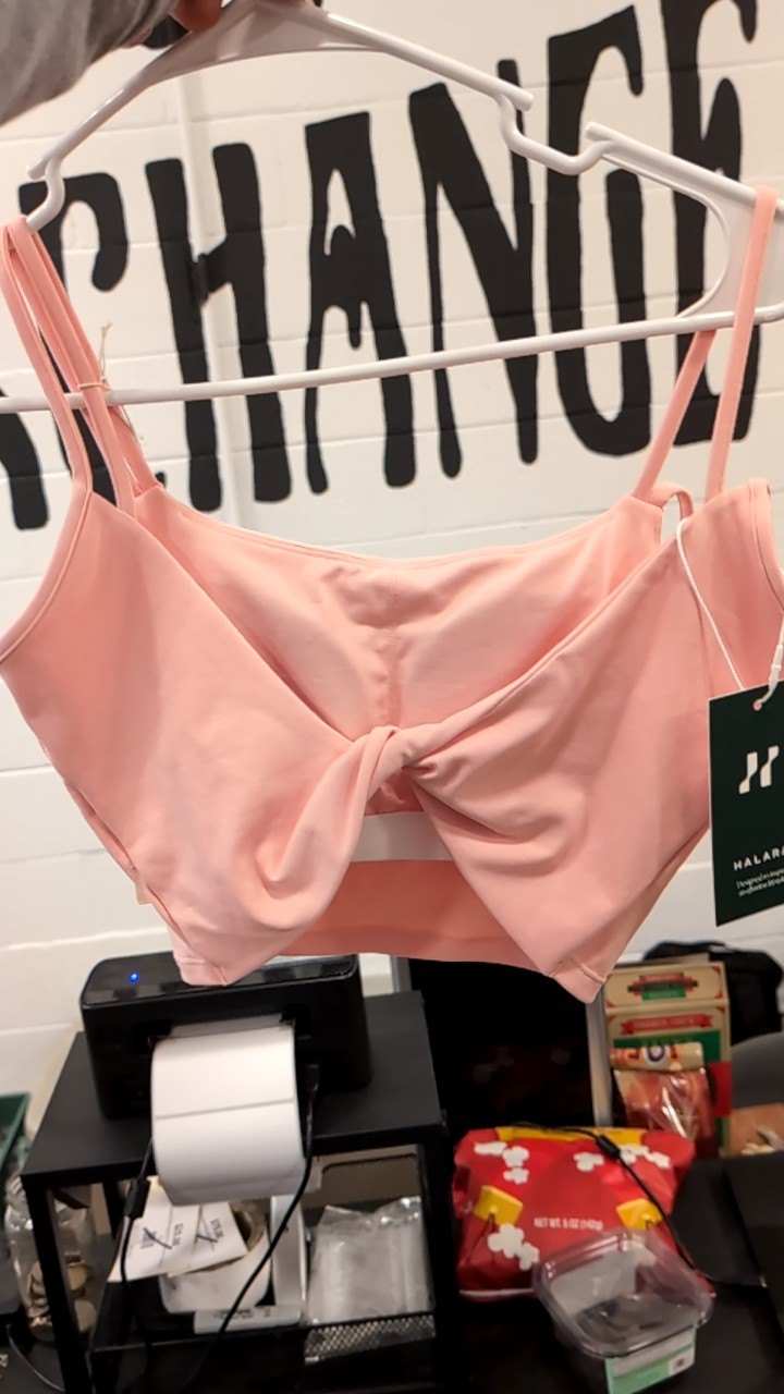 Halara Sports Bra S Pink Twisted Back