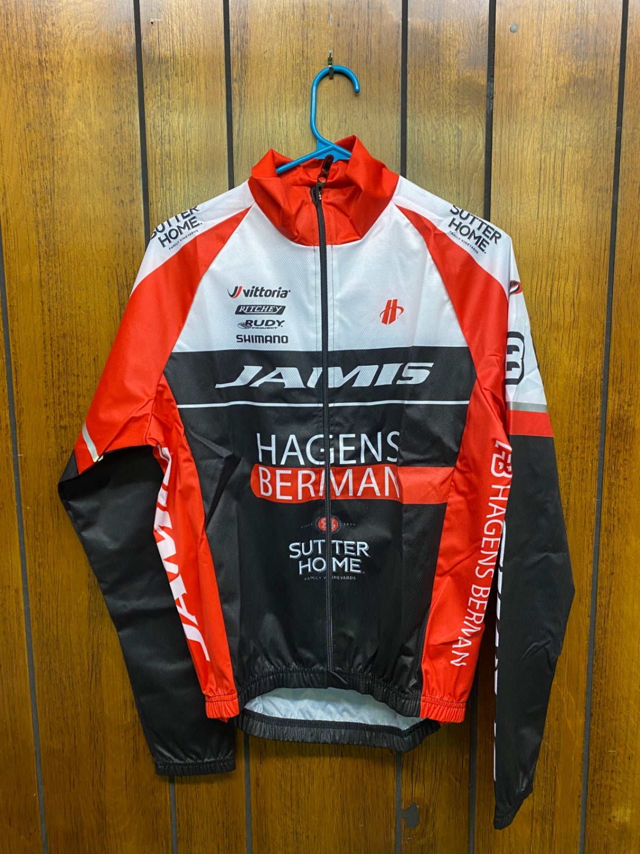 Hincapie Jacket (Cycling) Red/White/Black Hagens Berman Sutter