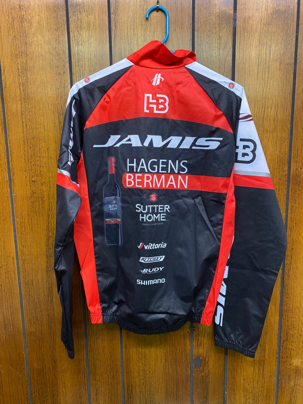 Hincapie Jacket (Cycling) Red/White/Black Hagens Berman Sutter