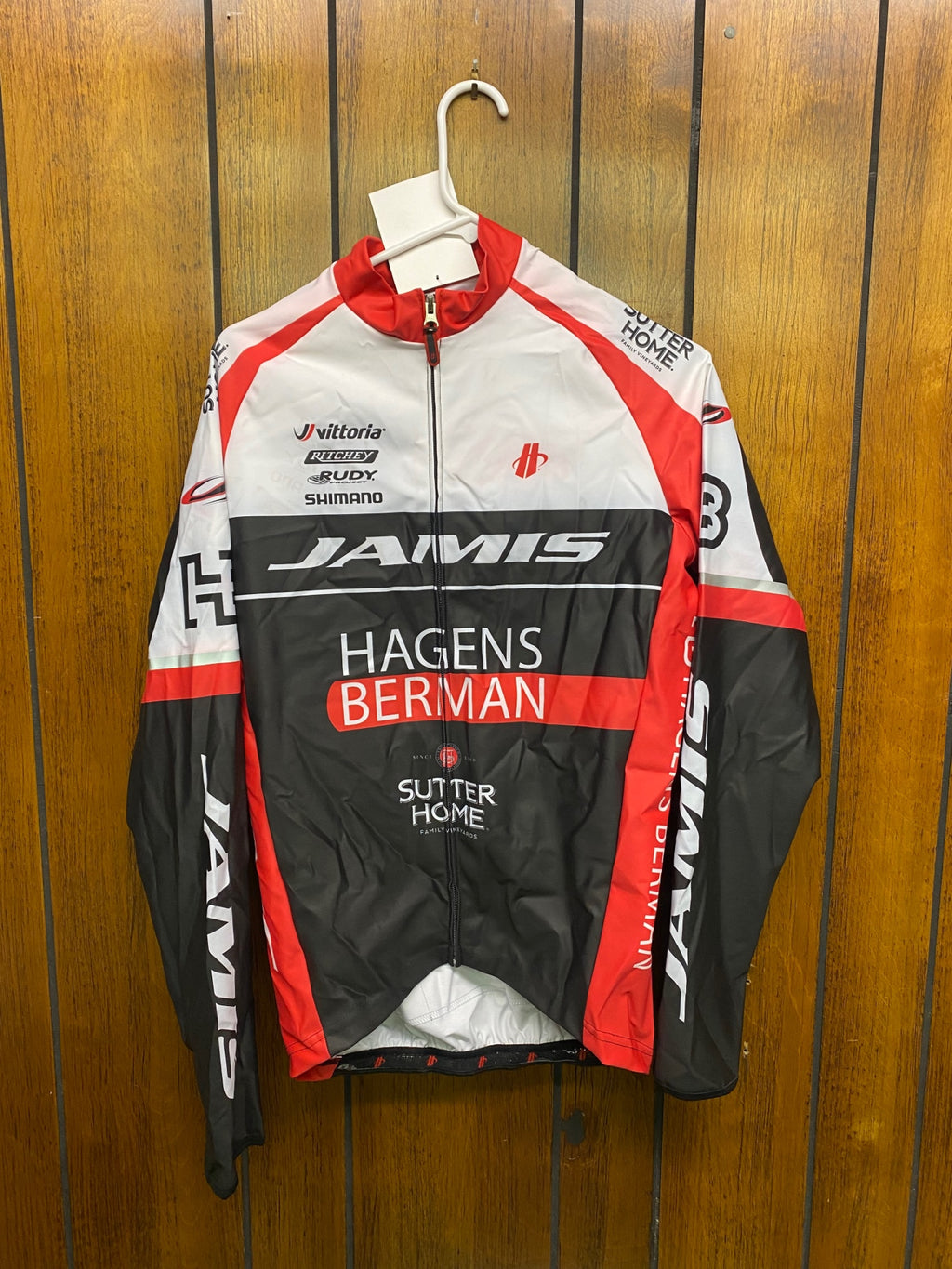 Hincapie Jacket (Cycling) Red/White/Black Hagens Berman Sutter