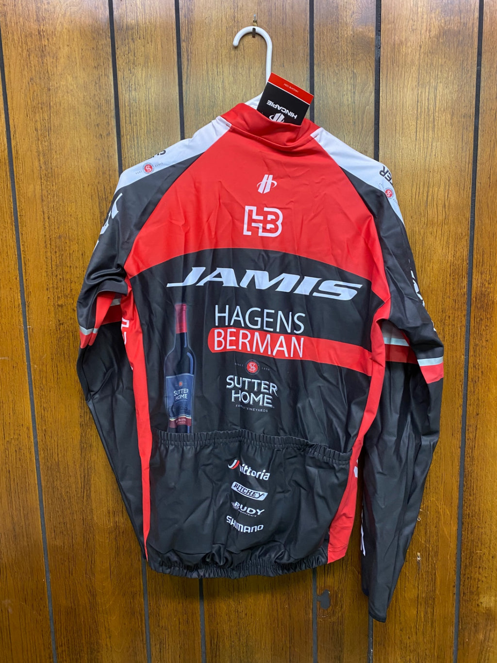 Hincapie Jacket (Cycling) Red/White/Black Hagens Berman Sutter