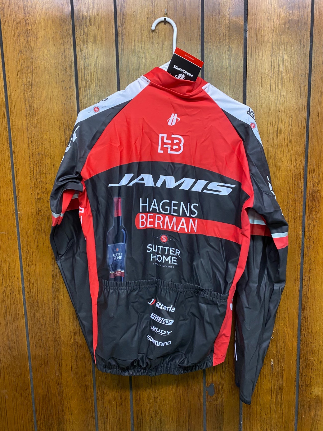 Hincapie Jacket (Cycling) Red/White/Black Hagens Berman Sutter