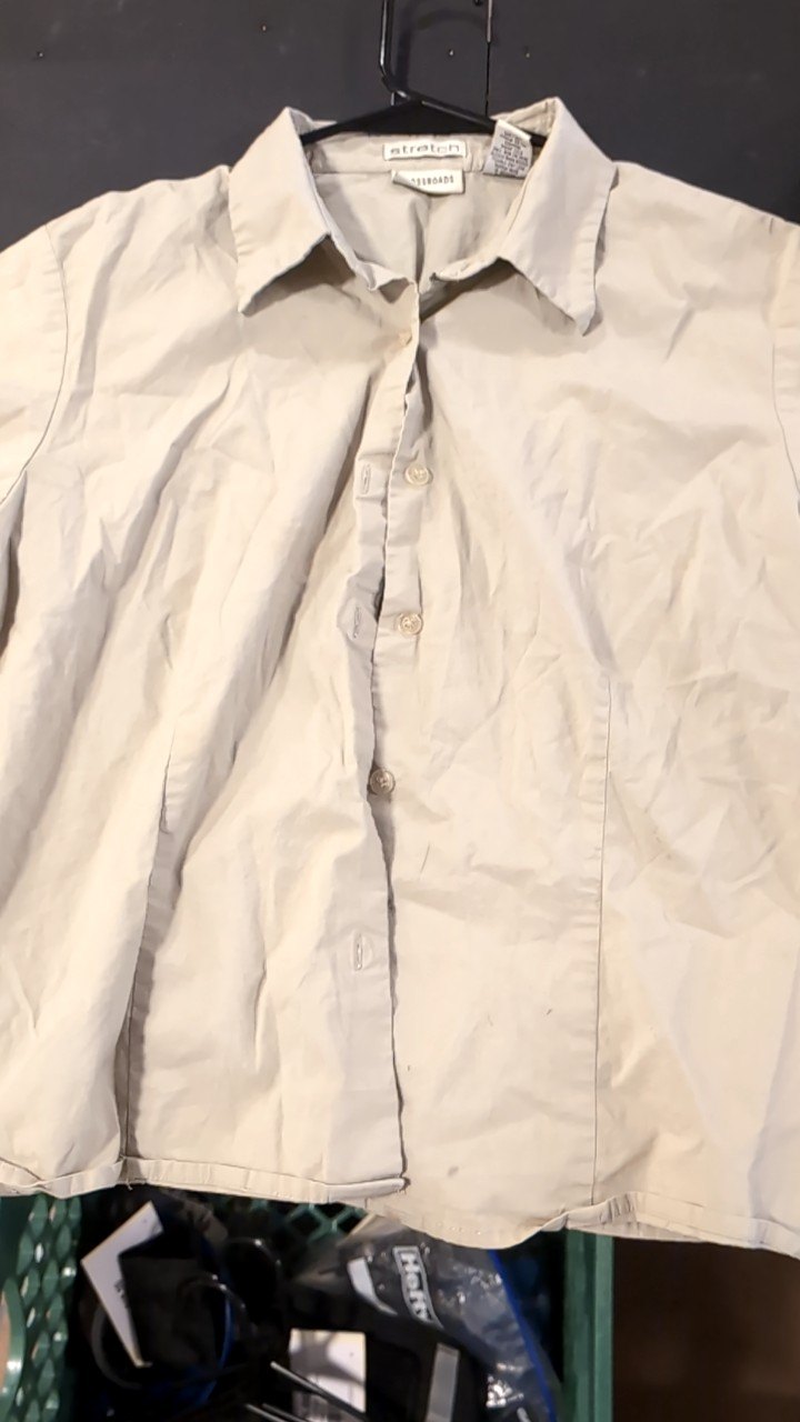 Stretch Crossroads Short Sleeve (Button Up) 14 Brown