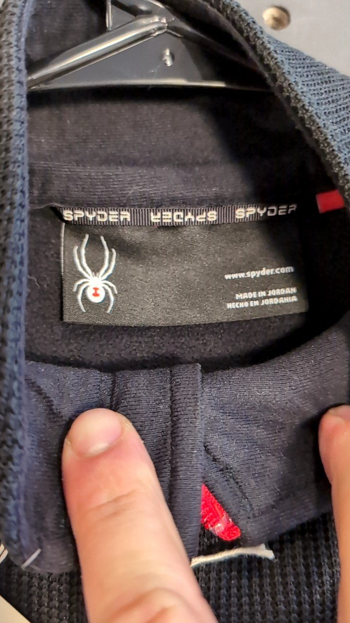 Spyder Fleece Jacket (Quarter-Zip) (No Hood) L Black Grid