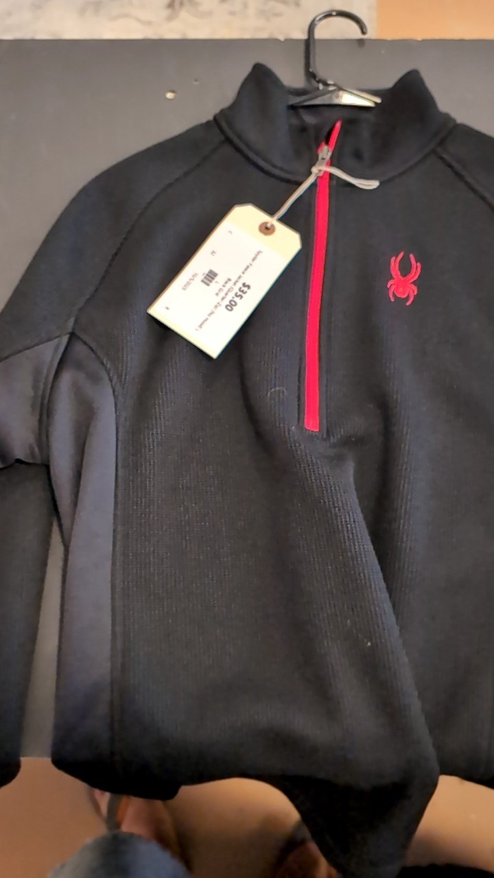Spyder Fleece Jacket (Quarter-Zip) (No Hood) L Black Grid