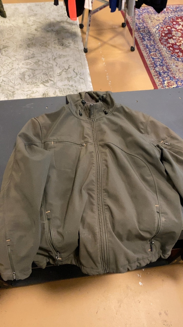 Port Authority Textured Hooded Soft Shell Jacket M Green
