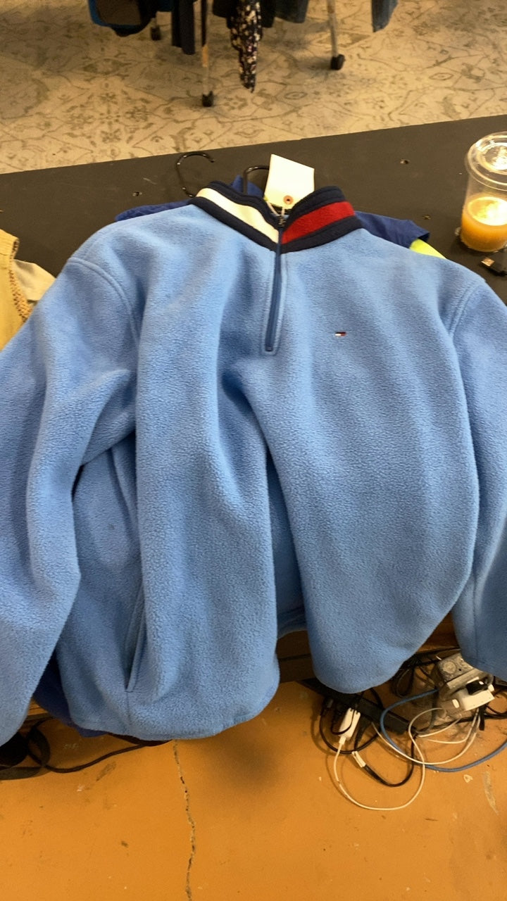 Tommy Hilfiger Fleece Jacket (Quarter-Zip) (No Hood) L Blue