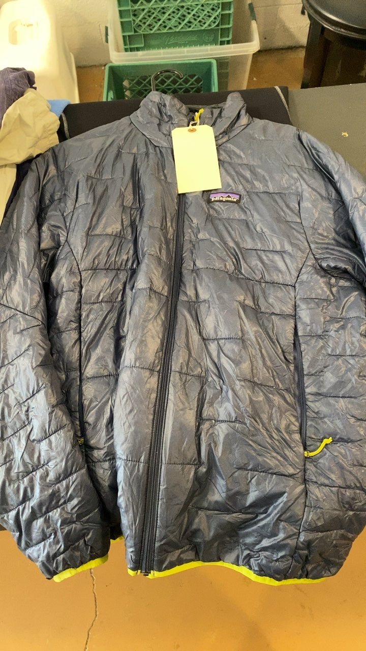 Patagonia Micro Puff Down Jacket (Full Zip) (Synthetic) M Blue/Green