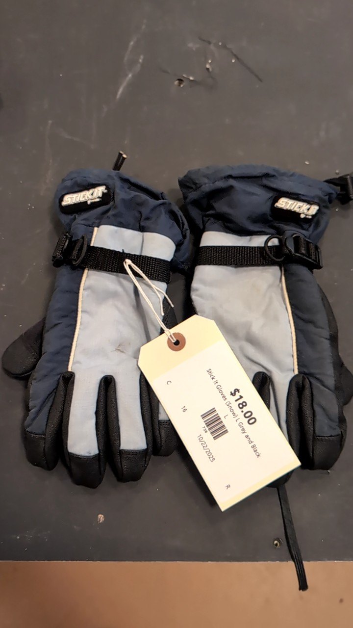 Stick It Gloves (Snow) L Grey and Black