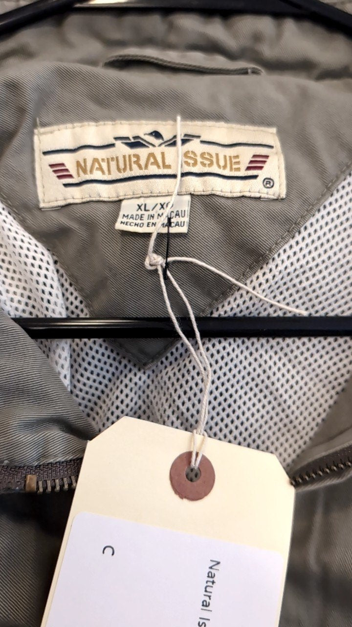 Natural Issue Jacket (Full-Zip) (No Hood) XL Grey With Stripes