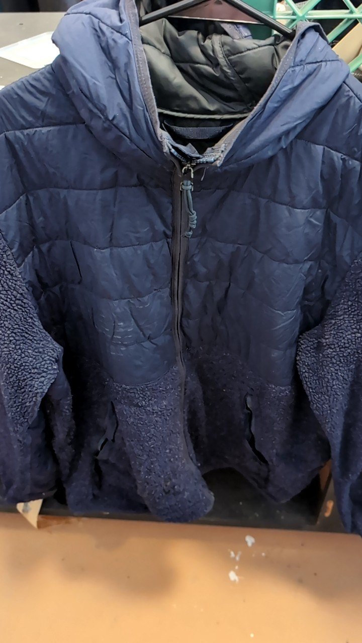REI Jacket (Full-Zip) (Hood) Blue Insulated with Poly Fleece