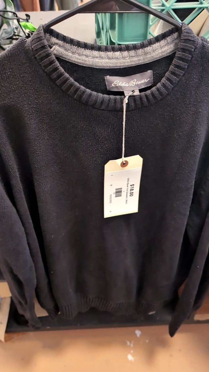 Eddie Bauer Knit Sweater L Black