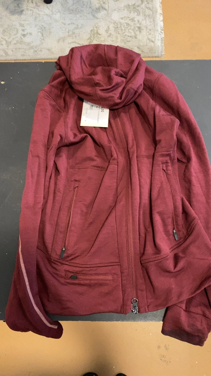 Icebreaker Merino Wool Jacket (Full-Zip) (Hood) M Red