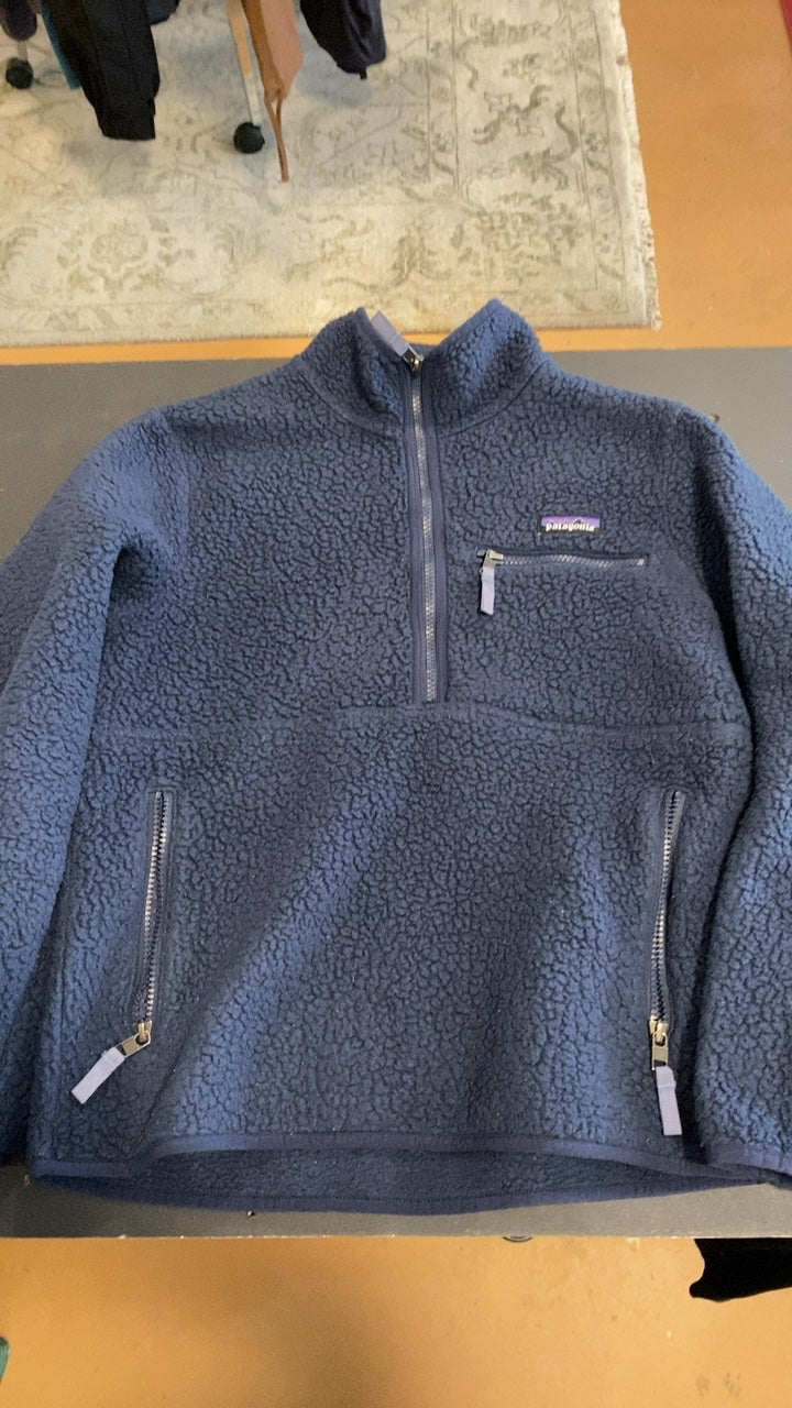 Patagonia Retro Marsupial Fleece Jacket (Full-Zip) (No Hood) S Blue