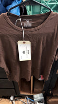 Jones New York T-Shirt L Brown Cut Tee