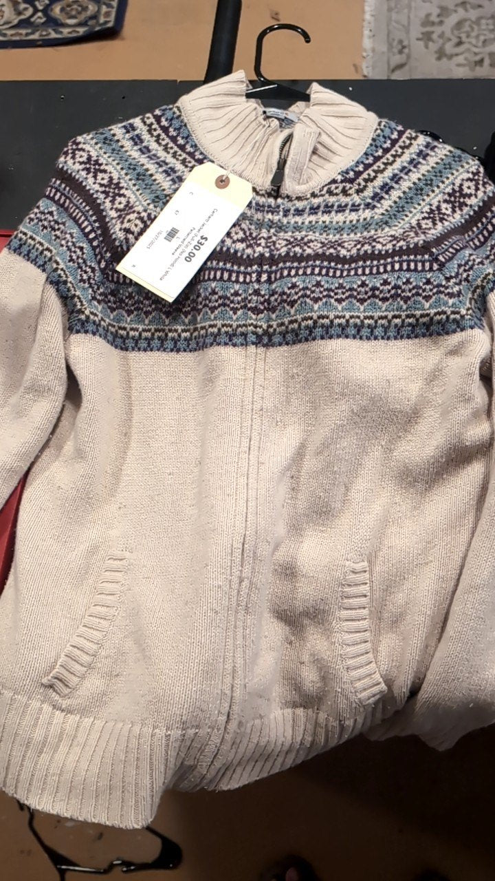 Carhartt Jacket (Full-Zip) (No Hood) L White Patterned Weave