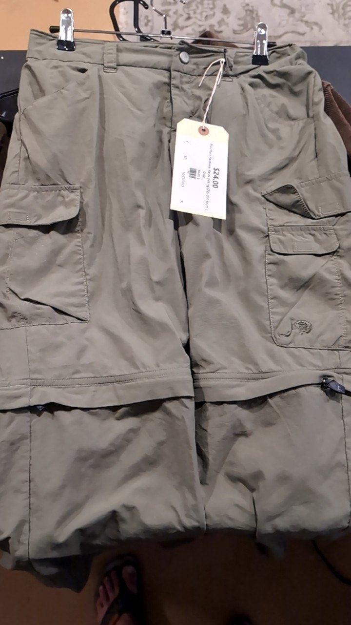 Mountain Hardwear Pants (Hiking)(Zip-Off) Youth L Green
