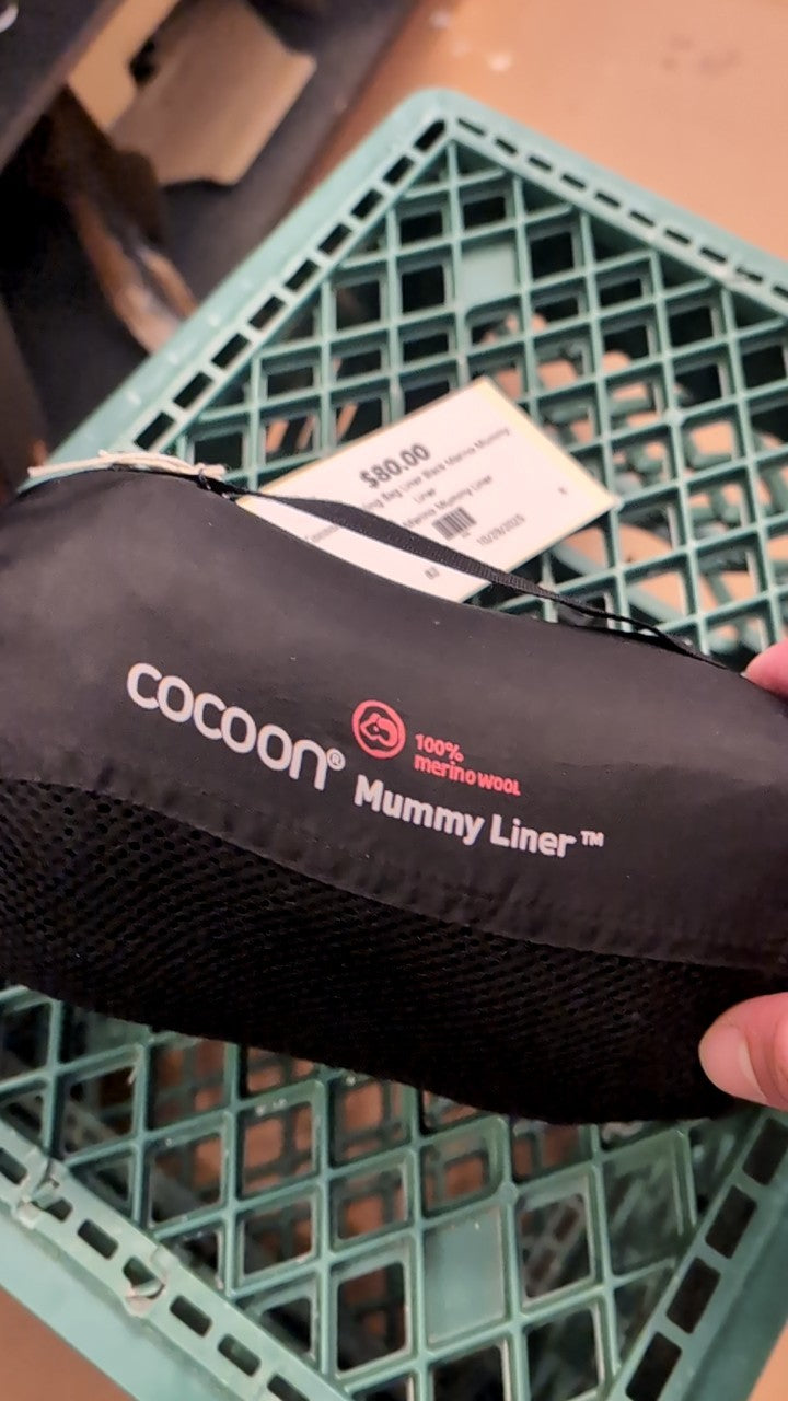 Cocoon Sleeping Bag Liner Black Merino Mummy Liner