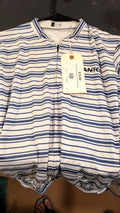 RSANTCE Bike Jersey M White Blue Stripes
