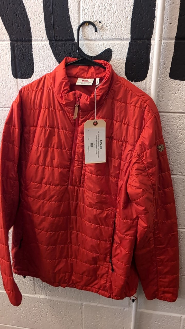 Fjall Raven Jacket (Quarter-Zip) (No Hood) L Orange Abisko Padded Pullover