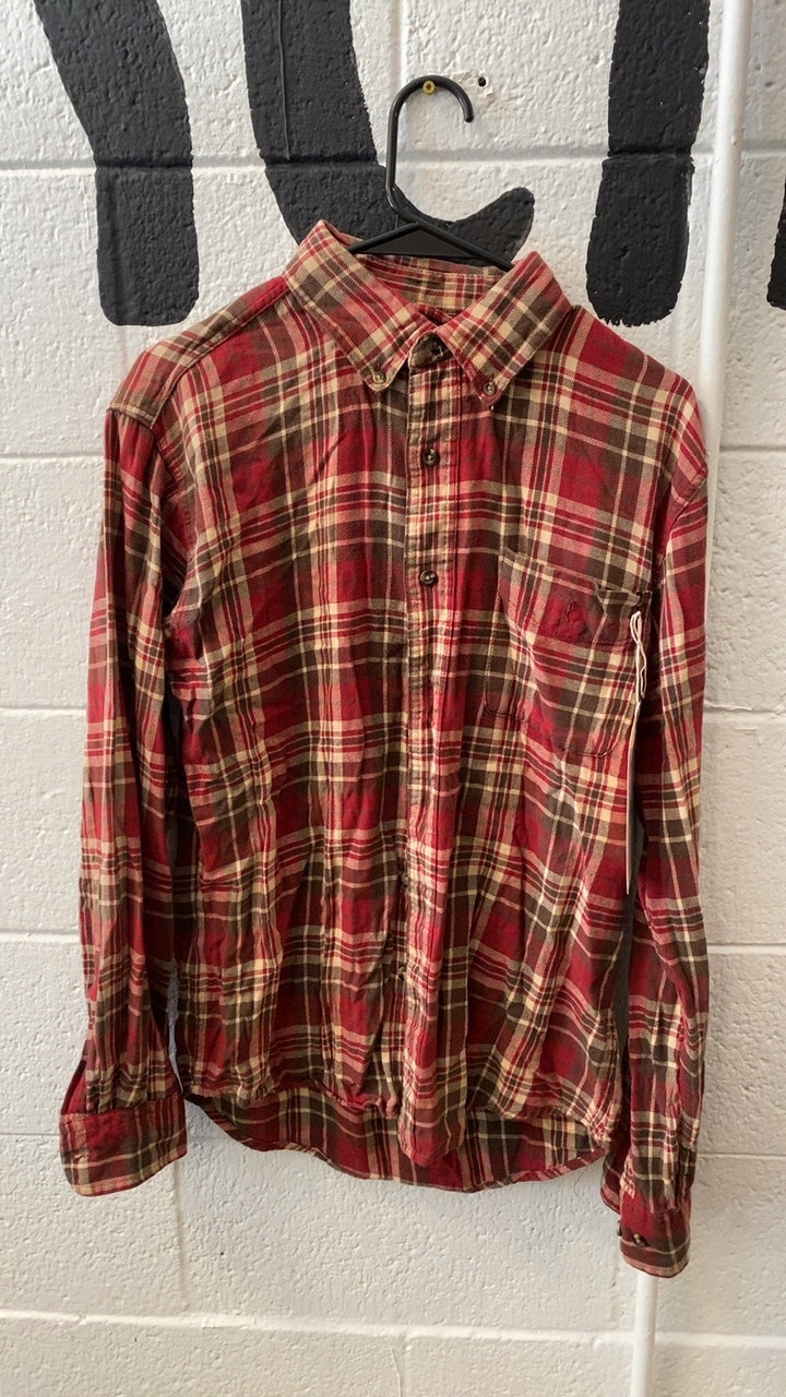 G.H. Bass and Co. Plaid Flannel M Red/White