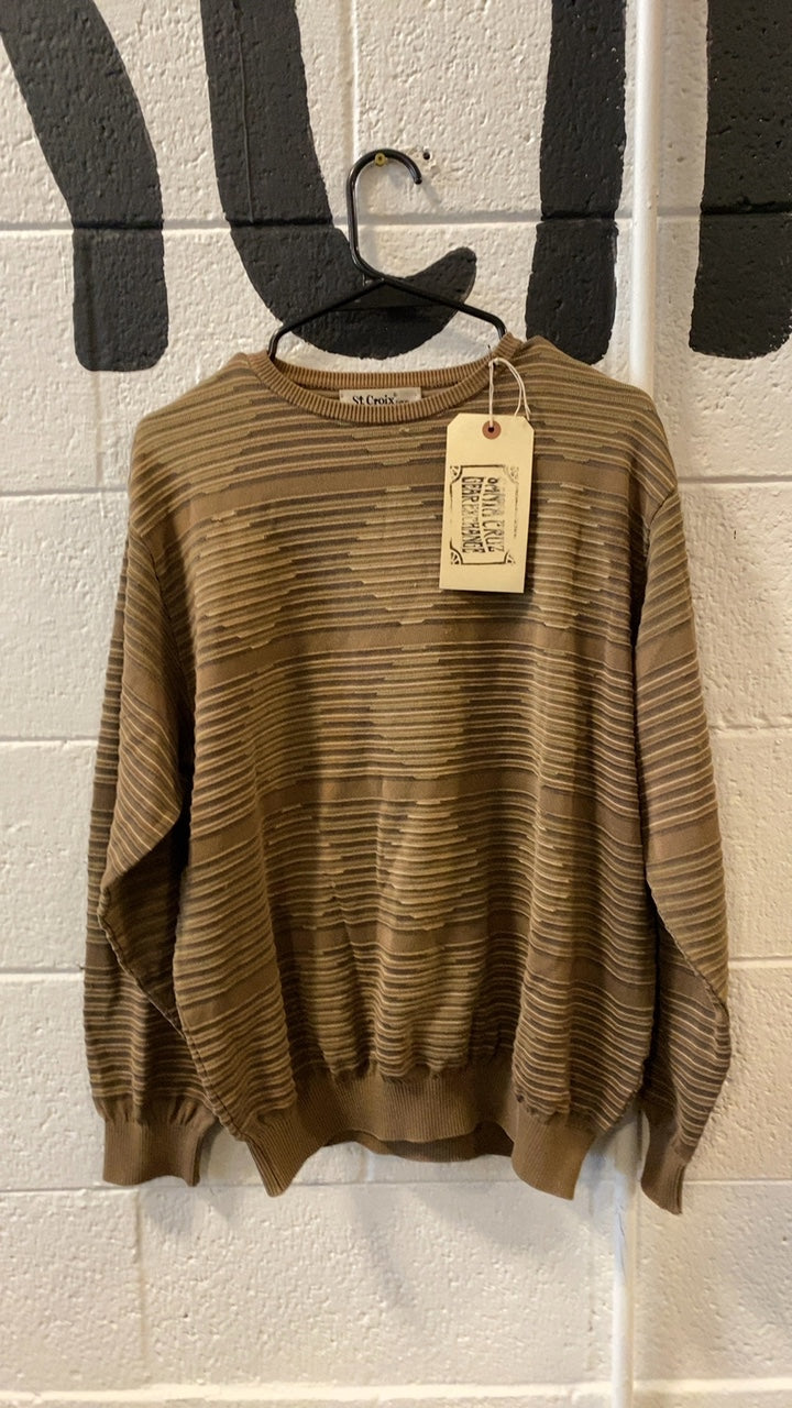 Saint Croix Striped Sweater M Brown
