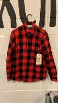 J Crew Jacket (Fleece Lined)(Button Up) S Red/Black
