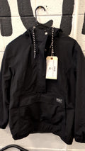 Eddie Bauer Jacket (Half-Zip)(Hood) M Black Charly Anarok