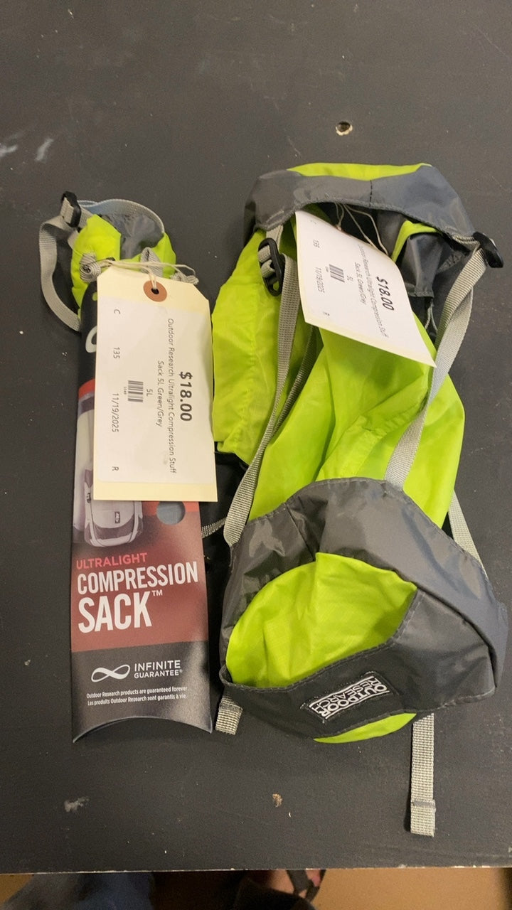 Outdoor Research Ultralight Compression Stuff Sack 5L Green/Grey