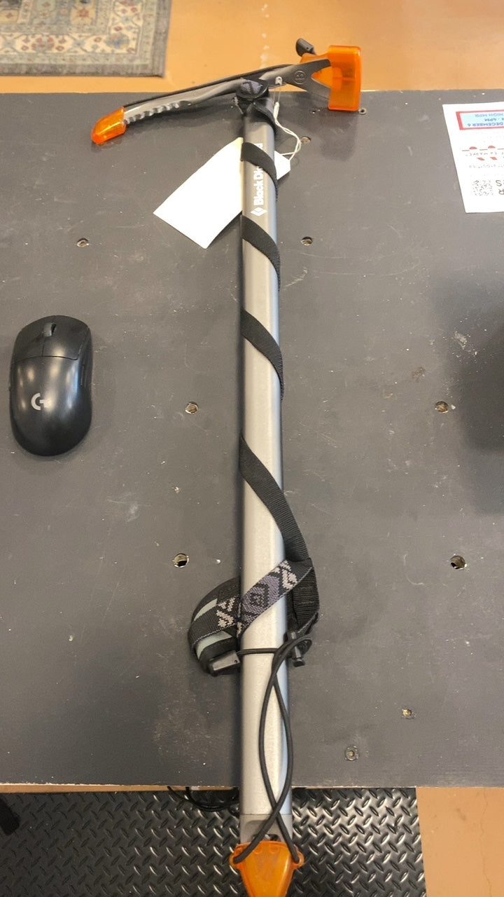 Black Diamond Raven Ice Axe 70cm Silver/Orange With Axe and Spike Protector and Slider Leash