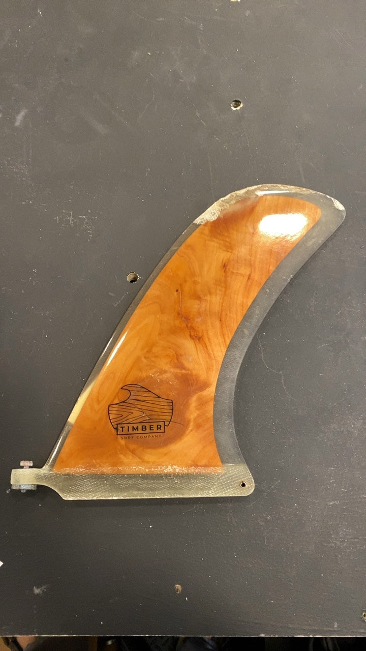Timber Surf Co Custom Redwood Fin (Surfboard) 10" Brown
