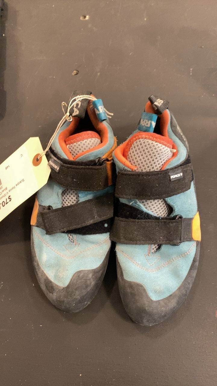 Scarpa Force V Shoes (Climbing) 39.5/8 Blue/Orange
